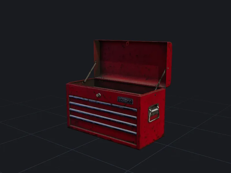 Red tool chest 3D model
